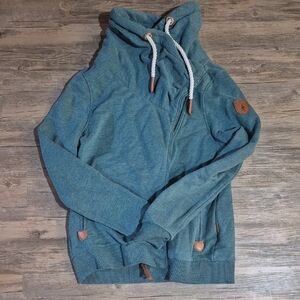 Wanakome Teal Hooded Jacket with Rope Drawstrings
